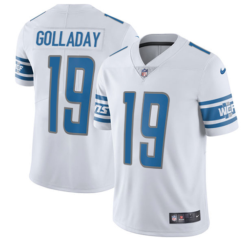 Nike Lions #19 Kenny Golladay White Men's Stitched NFL Vapor Untouchable Limited Jersey - Click Image to Close